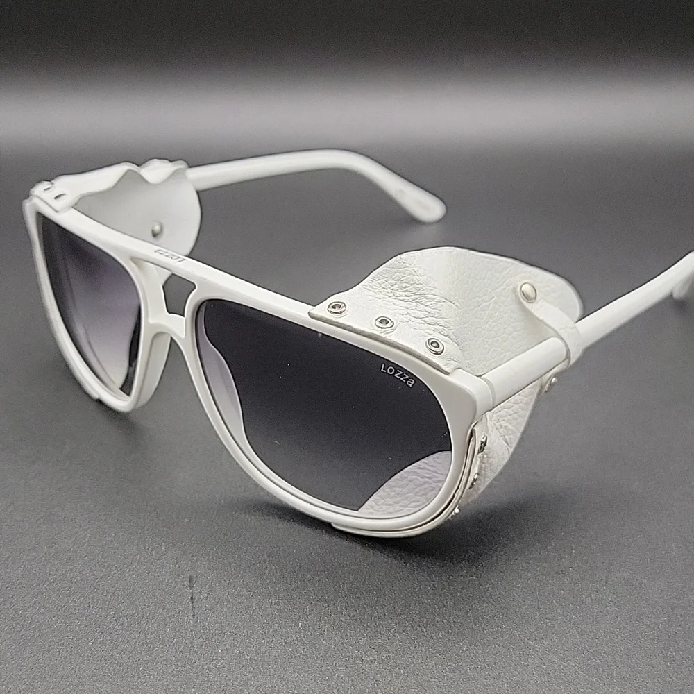 Lozza Zilo Cortina Sunglasses – White Frame Made in Italy Vintage Style Designer